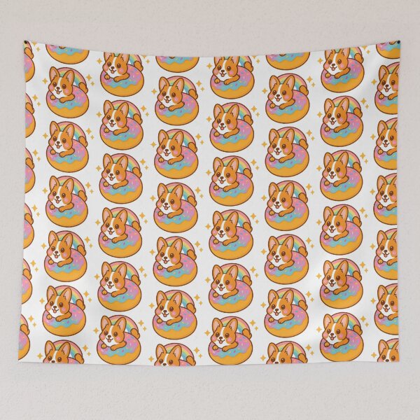 Artikelvorschau, Niedlicher Kawaii-Corgi, Regenbogen-Donut-Corgi, Kawaii-Corgi entworfen und verkauft von graphic-genie.