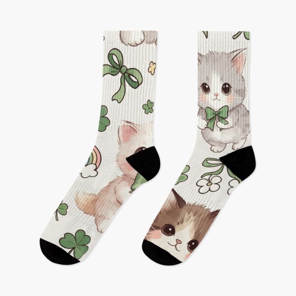 Item preview, Cute Shamrock Kitten Pattern designed and sold by SassyArtistry.
