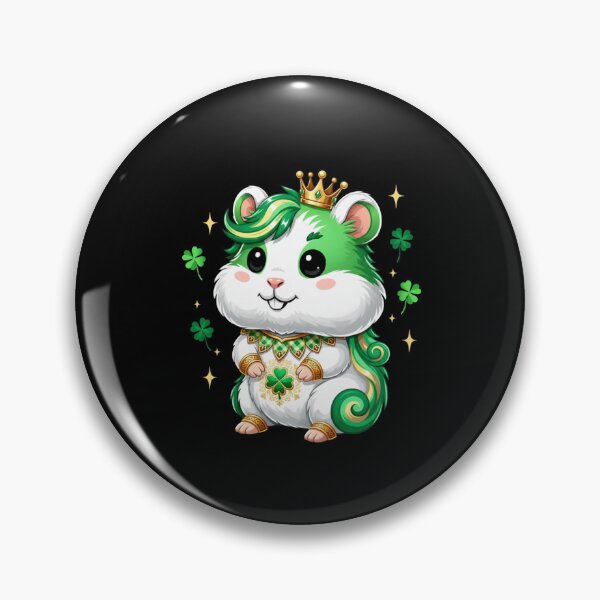 Item preview, St Patrick's Day Hamster King Lucky Clover designed and sold by CORJIDOG-ART.