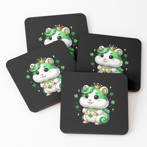 Item preview, St Patrick's Day Hamster King Lucky Clover designed and sold by CORJIDOG-ART.