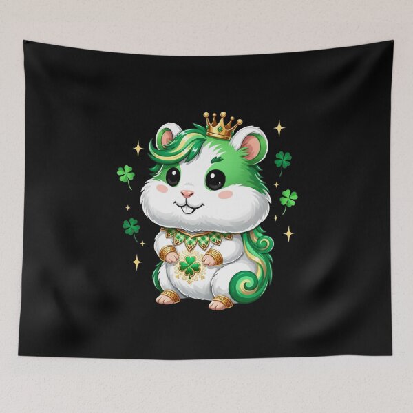 Item preview, St Patrick's Day Hamster King Lucky Clover designed and sold by CORJIDOG-ART.