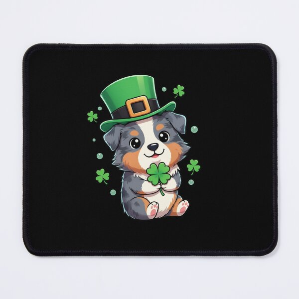 Item preview, Happy St. Patrick's Day Aussie Dog Holding Clover designed and sold by CORJIDOG-ART.