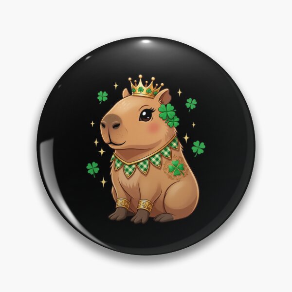 Item preview, Capybara Queen St Patrick's Day Lucky Clover designed and sold by CORJIDOG-ART.