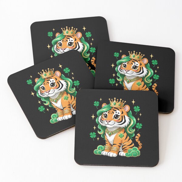 Item preview, Tiger Queen Of St Patrick's Day Lucky Irish Tiger designed and sold by CORJIDOG-ART.