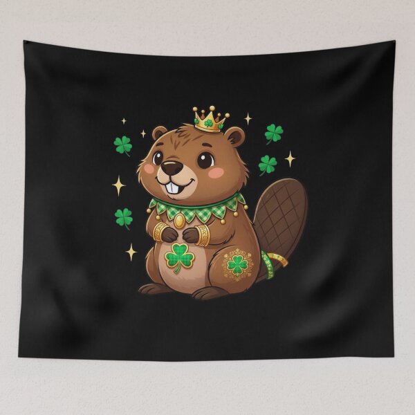 Item preview, Lucky King Beaver Saint Patricks Day designed and sold by CORJIDOG-ART.