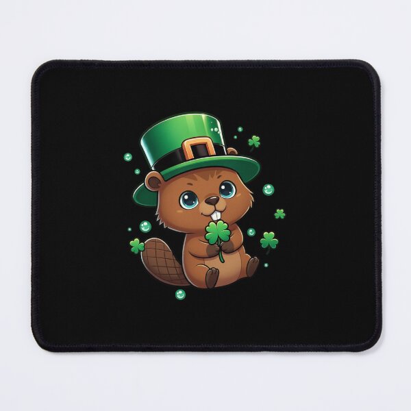 Item preview, Happy Beaver Patrick's Day Leprechaun Hat Clover designed and sold by CORJIDOG-ART.