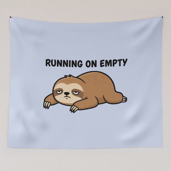 Item preview, Burnt Out Sloth Sticker | Running on Empty Meme | Funny Exhausted Animal Mental Health Design designed and sold by ZyxDes.
