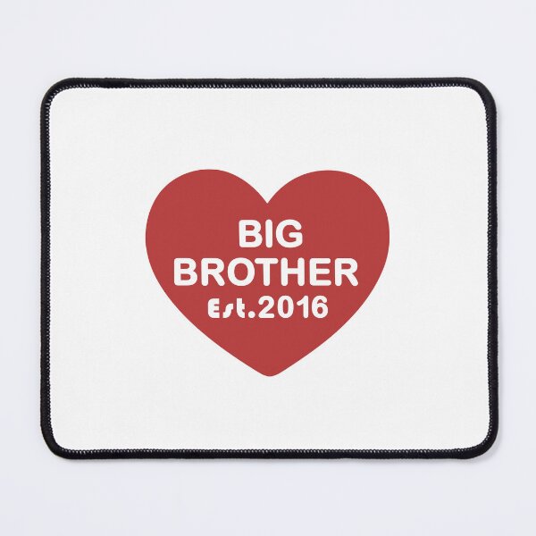 Item preview, Big Brother Est. 2016 – Red Heart Typography (White Text) designed and sold by ColorNestStudio.