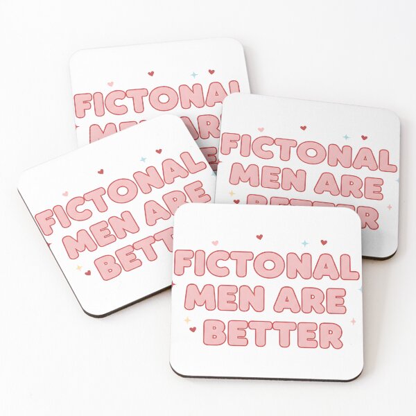 Item preview, Fictional Men Are Better Romance Reader Cute Pink Design designed and sold by DIRTYSKETCHH.