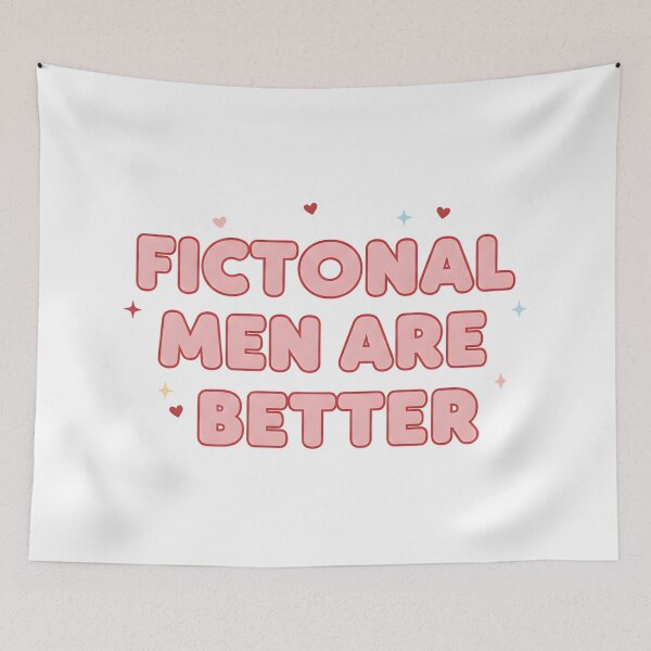 Item preview, Fictional Men Are Better Romance Reader Cute Pink Design designed and sold by DIRTYSKETCHH.