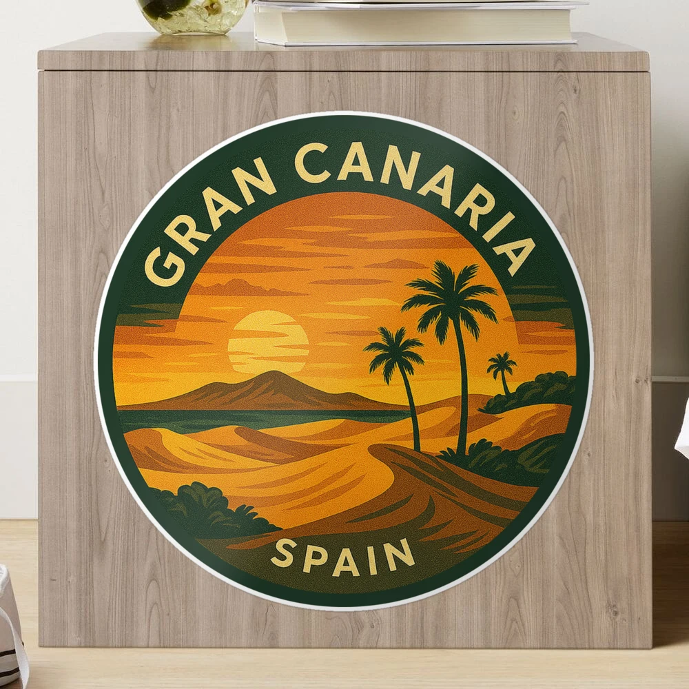 GRAN CANARIA Tondi Isole Canarie Spagna Canarias Adesivi Vinile 50mm