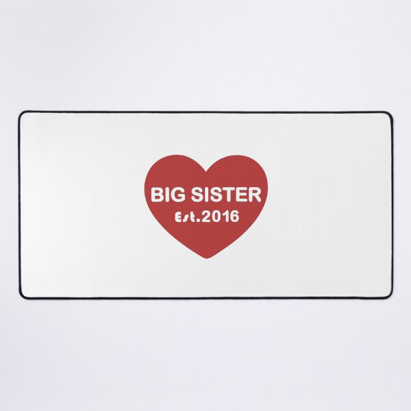 Item preview, Big Sister Est. 2016 – Red Heart White Text Family Design designed and sold by ColorNestStudio.