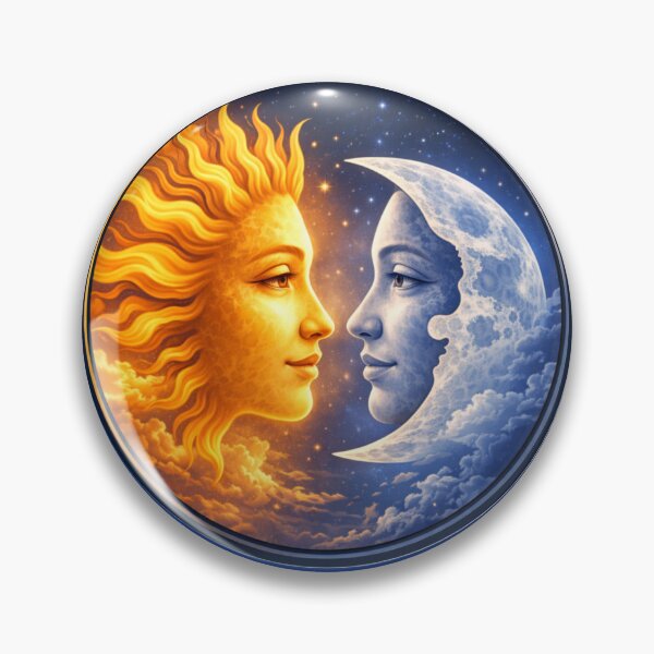 Artikelvorschau, Sonne und Mond in Harmonie – Himmlisches Profilkreis-Kunstwerk entworfen und verkauft von TheJoyfulPen.