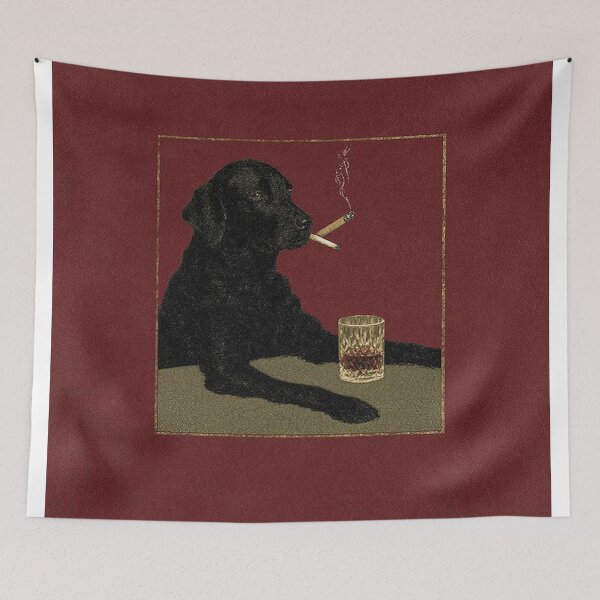 Item preview, Smoking Dog and Wine designed and sold by HomeroPosadaO.