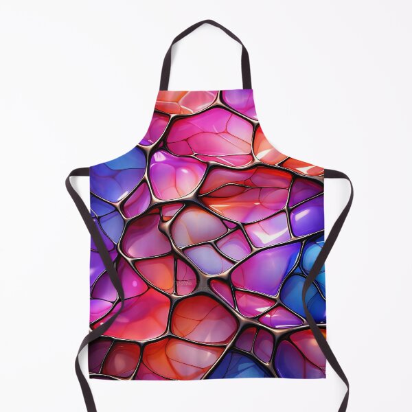 Item preview, Neon Stained Glass Mosaic – Vibrant Abstract Cell Pattern designed and sold by Kaleidoscope Print.
