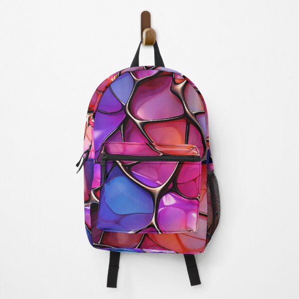 Item preview, Neon Stained Glass Mosaic – Vibrant Abstract Cell Pattern designed and sold by Kaleidoscope Print.