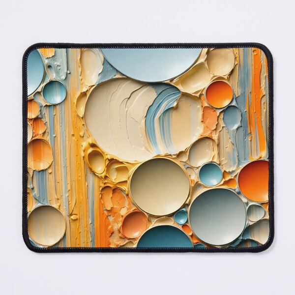 Item preview, Coastal Bubble Relief – Blue & Orange Textured Abstract designed and sold by Kaleidoscope Print.