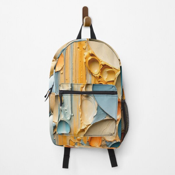Item preview, Coastal Bubble Relief – Blue & Orange Textured Abstract designed and sold by Kaleidoscope Print.