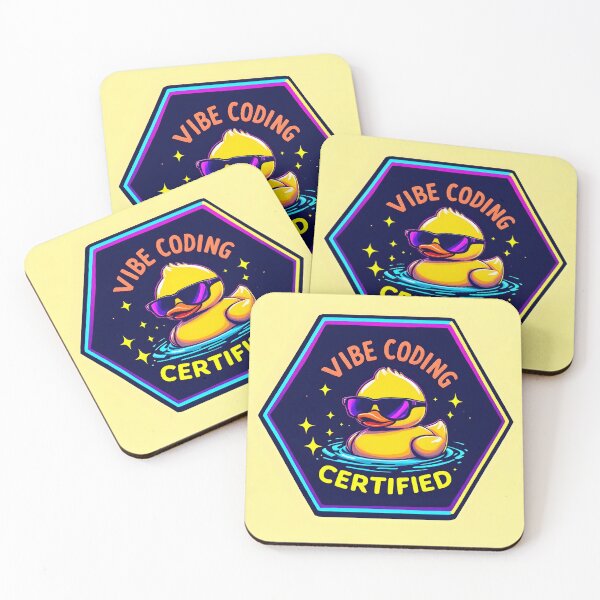 Item preview, Vibe Coding Certified Rubber Duck Programmer Hexagon Badge Developer designed and sold by PixelPrintsCo.