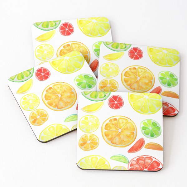 Item preview, hand painted colorful citrus slices watercolor designed and sold by ColorandColor.