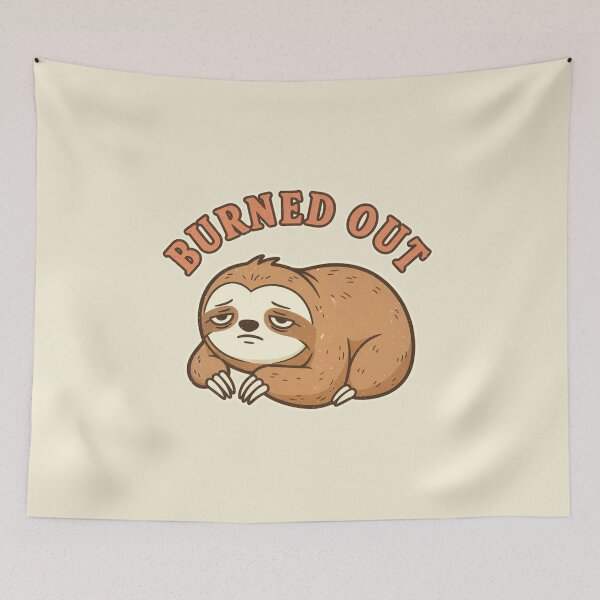 Item preview, Burnt Out Sloth Sticker | Running on Empty | Funny Exhausted Animal Meme  Why? designed and sold by ZyxDes.