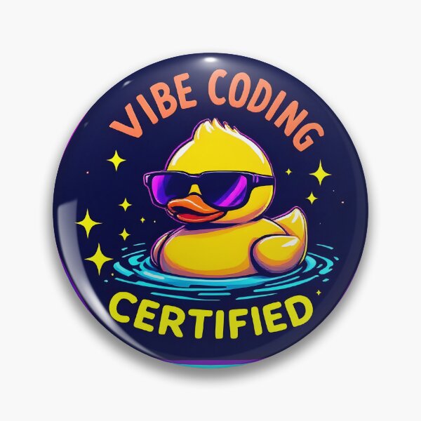 Item preview, Vibe Coding Certified Rubber Duck Programmer Hexagon Badge Developer designed and sold by PixelPrintsCo.