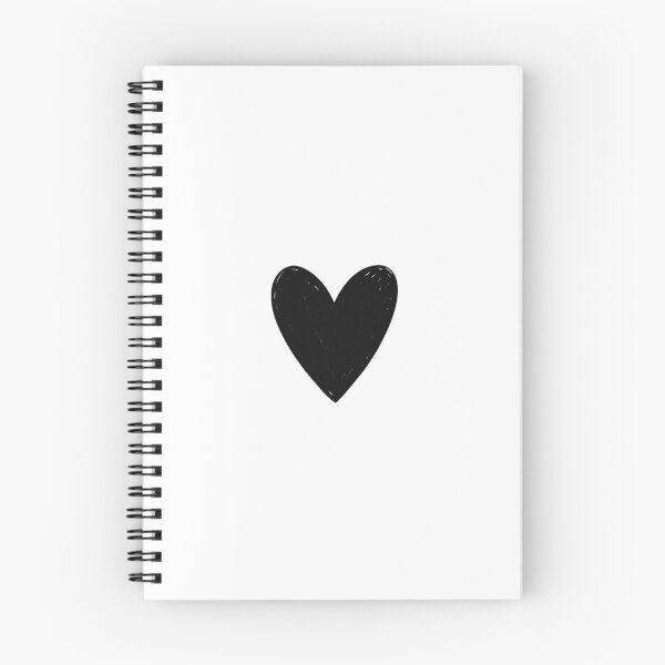 Aperçu de l'œuvre Autocollant cœur noir dessiné à la main | Illustration minimaliste au trait créée et vendue par ColorNestStudio.