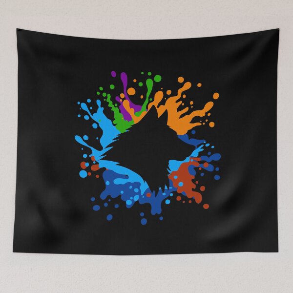 Item preview, Dog silhouette with splash of paint splattered designed and sold by Jesta Graphics.