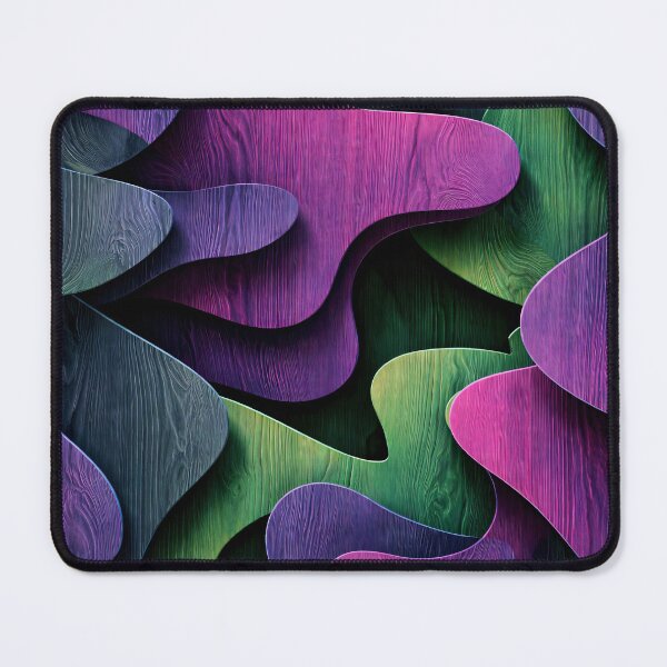 Item preview, Midnight Paper Waves – Purple & Green Woodgrain Abstract designed and sold by Kaleidoscope Print.