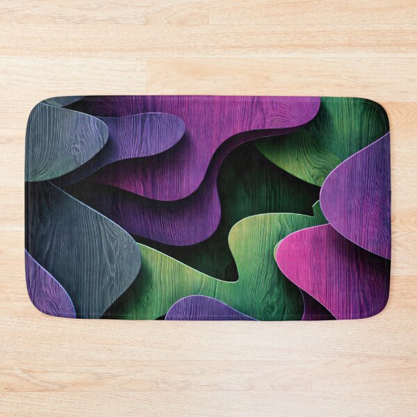 Item preview, Midnight Paper Waves – Purple & Green Woodgrain Abstract designed and sold by Kaleidoscope Print.