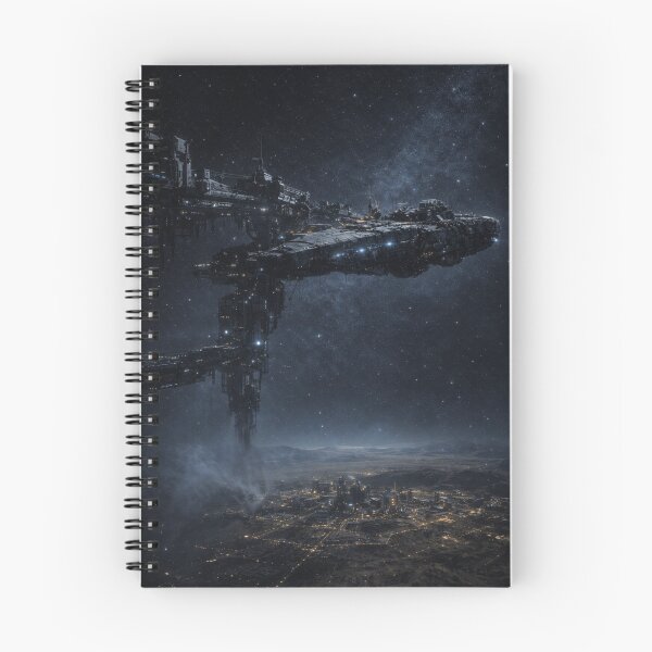 Item preview, Orbital Space Station Over Colony Planet Nyx Vindicator Cinematic Sci-Fi Wall Art designed and sold by Element Horizon Studio.