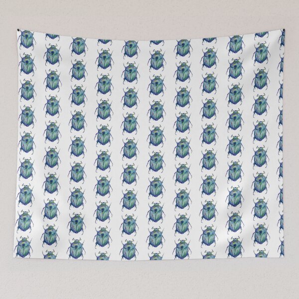 Item preview, Vibrant Blue Watercolour Beetle designed and sold by X.Romeo.