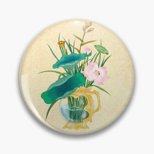 Artikelvorschau, Ein Gebet um Wohlstand, Rosa Lotusblume in goldener Vase entworfen und verkauft von QamarART Paintings.