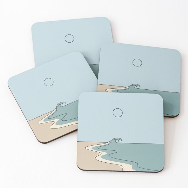 Item preview, Minimalist Coastal Line Art Beach Sunset Wave Design designed and sold by us-products.