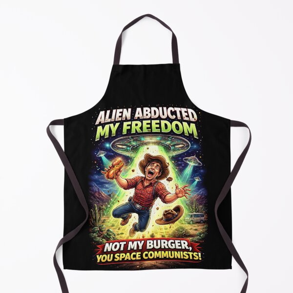 Item preview, Alien Abducted My Freedom – Funny Cowboy UFO Burger Meme Design designed and sold by Dominik1994.