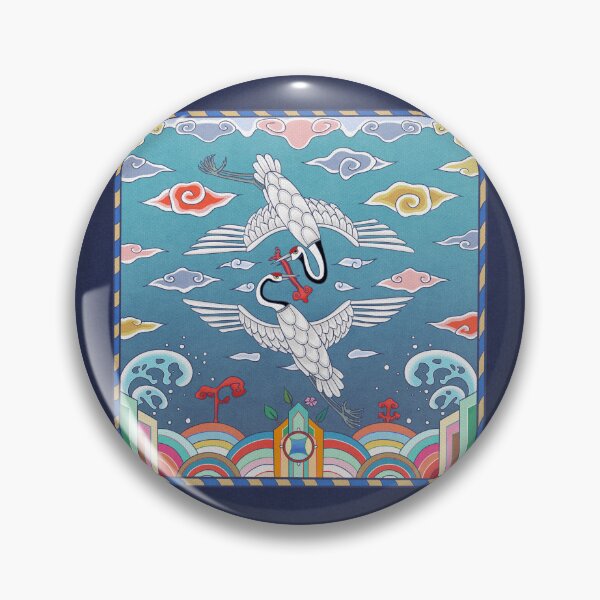 Item preview, Royal Wings of Success, Twin Cranes of the Joseon Dynasty designed and sold by QamarART Paintings.