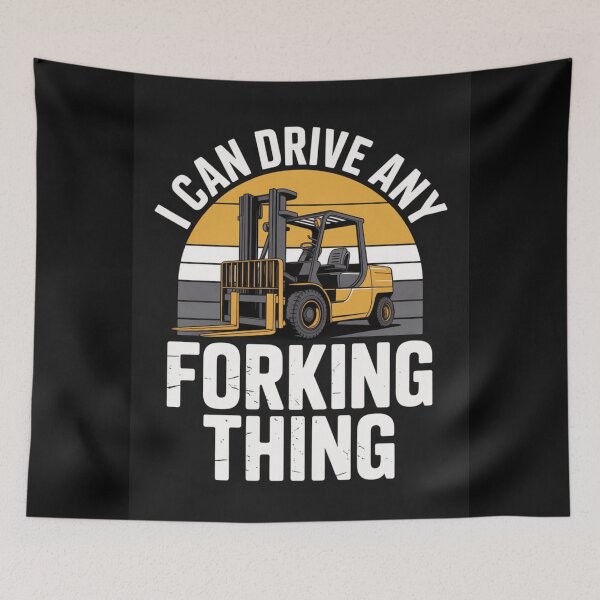 Item preview, I Can Drive Any Forking Thing – Funny Forklift Operator Shirt designed and sold by Random Designs.