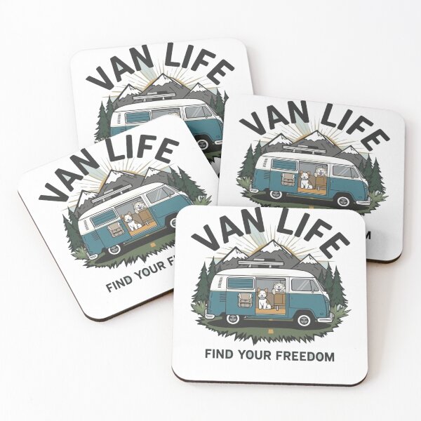Item preview, Van Life Find Your Freedom design – Camper Van with Dogs Mountain Adventure Camping Lifestyle Gift designed and sold by HOODYBUDSTYLES.