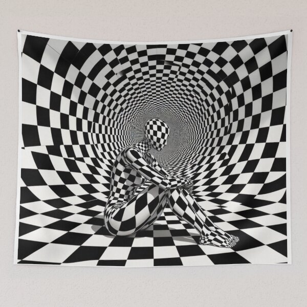 Item preview, Surreal Checkerboard Vortex Illusion designed and sold by PixelVibe782.