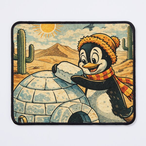 Item preview, Never Give Up funny penguin igloo desert designed and sold by Mauswohn.