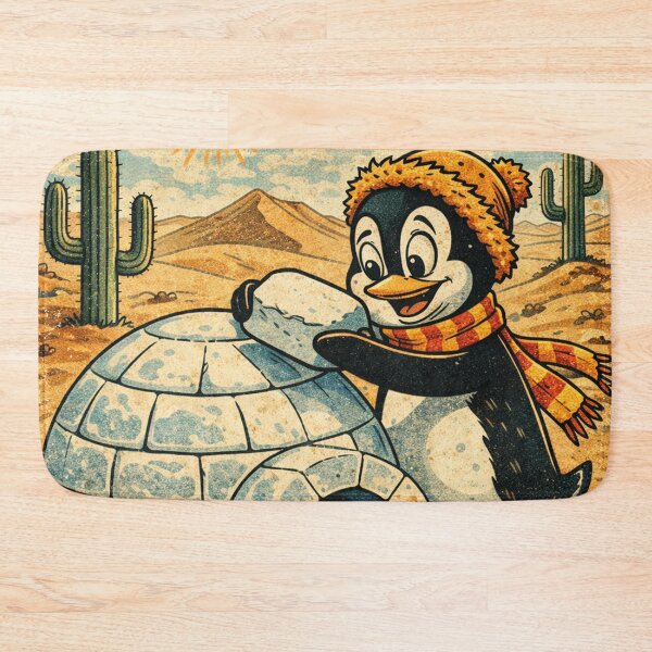 Item preview, Never Give Up funny penguin igloo desert designed and sold by Mauswohn.