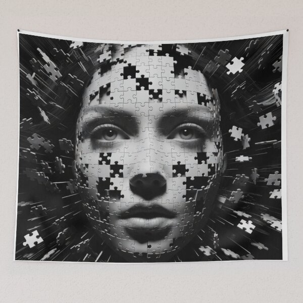 Item preview, Fragmented Identity Puzzle Portrait designed and sold by PixelVibe782.