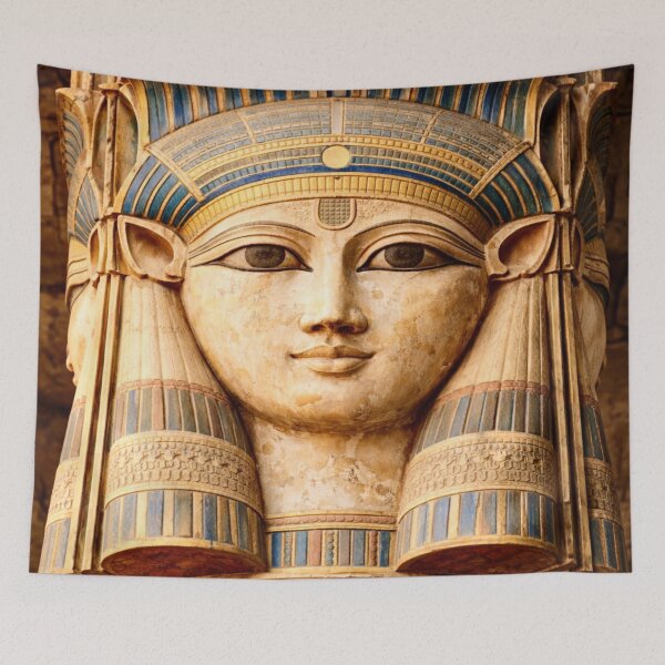 Item preview, Hathor - Ancient Egypt Temple Column Face designed and sold by Myra365Art.