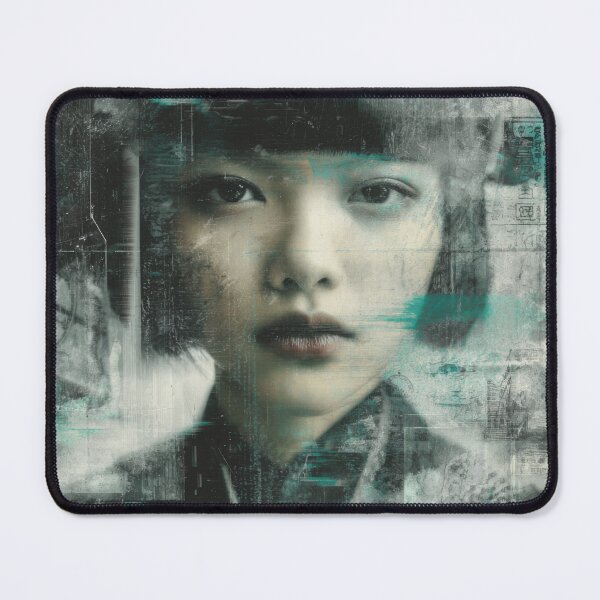 Item preview, Neon Afterimage - Liminal Dreampunk Glitch Portrait Art designed and sold by WartonnoArt.