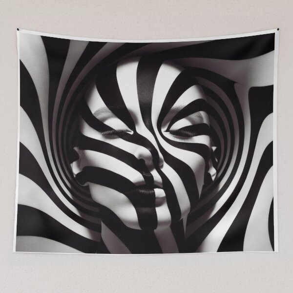 Item preview, Hypnotic Zebra Vortex Portrait designed and sold by PixelVibe782.