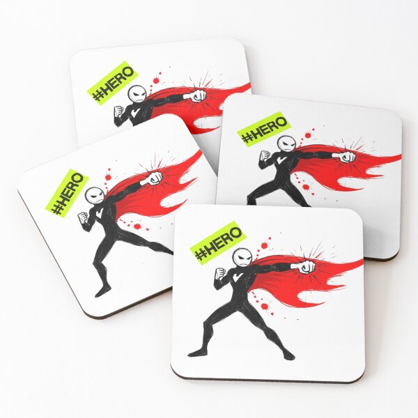 Item preview, Dark Hero Silhouette – Red Cape Justice Punch designed and sold by Unwrapfashion.