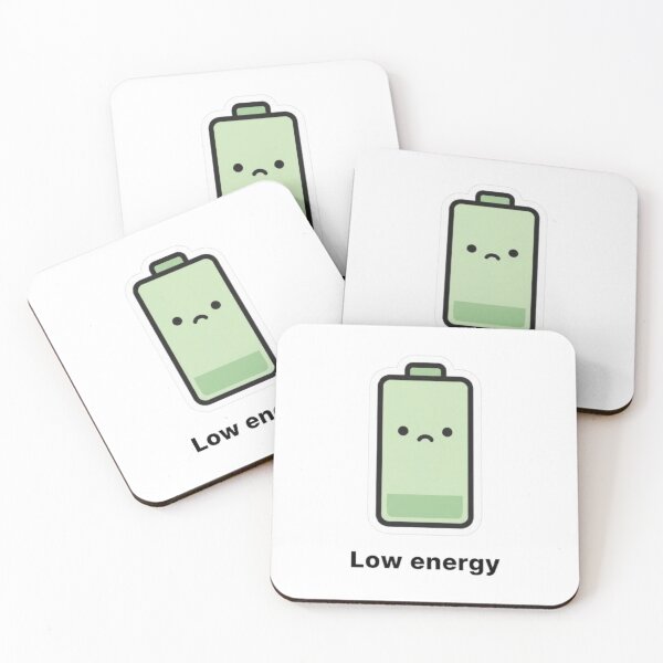 Item preview, Low Energy Battery Sticker – Minimal Relatable Burnout Humor designed and sold by Vegasstickers.