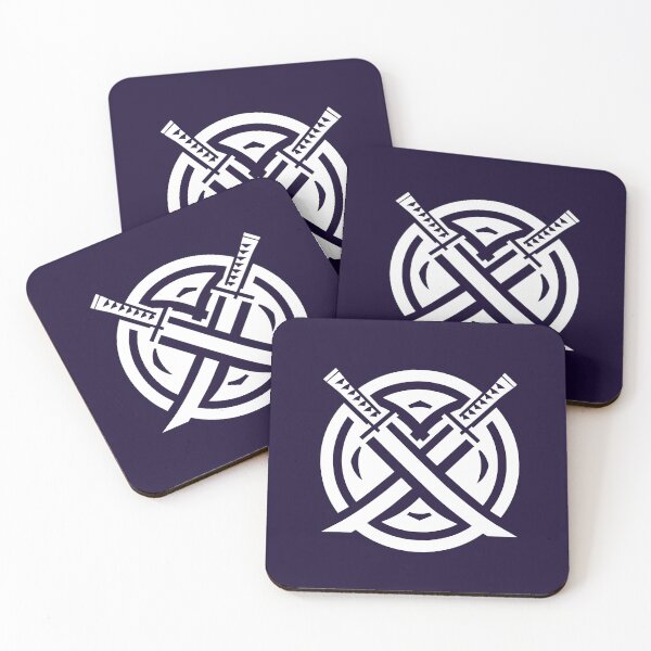 Item preview, Letter X Monogram - Crossed Katana Samurai Crest (White on Dark) designed and sold by ZenCircle.