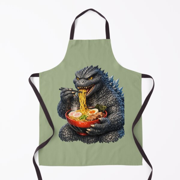Item preview, Godzilla Eating Ramen | Kawaii Fun Monster Eating Noodle Art designed and sold by Moons Studio.