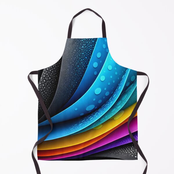 Item preview, Neon Paper Waves – Blue & Rainbow Layered Abstract designed and sold by Kaleidoscope Print.
